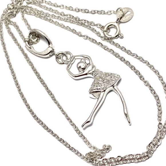 Tiny Dancer Charm with Necklace Platinum over SS - Picture 3 of 7